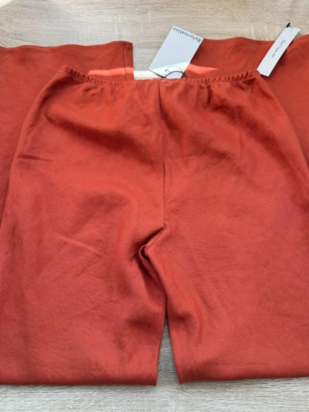 NWT Reformation Gale Linen Mid-Rise Pants Chili Orange Small